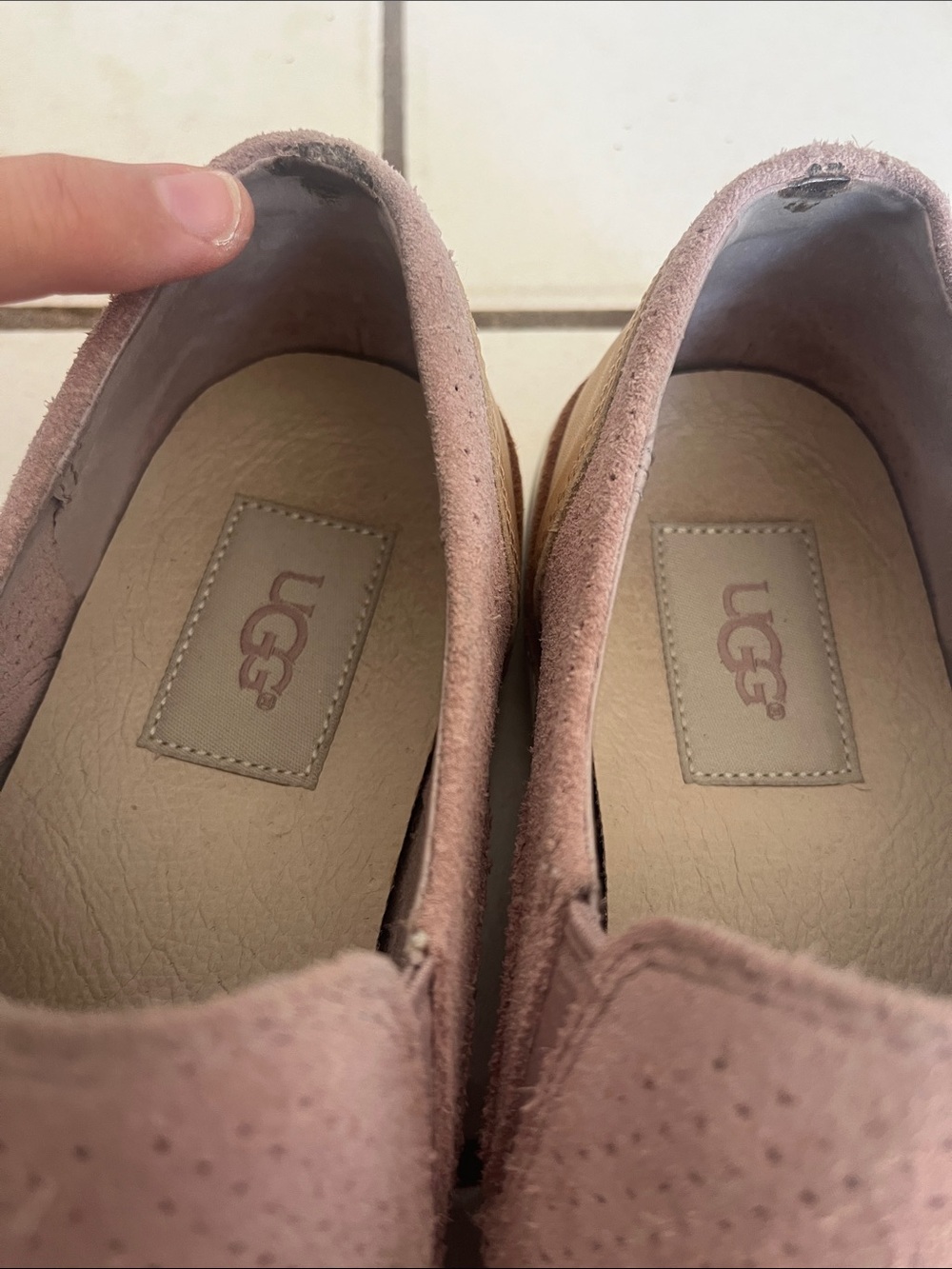 UGG Women's Perforated Slip-On Loafers in Dusty Pink - Picture 9 of 11